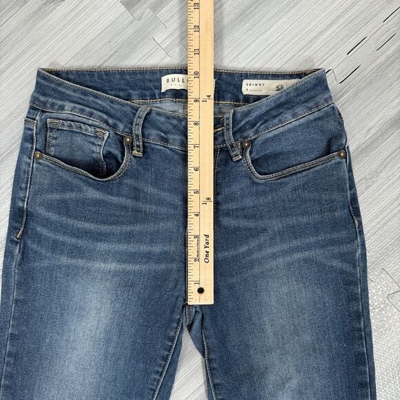 Bullhead Mid Rise Y2K Skinny Jeans Distressed Blue Juniors 5 - Picture 11 of 13